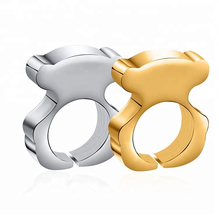 

Cheap And High Quality stainless steel male gold plated bear lovely rings