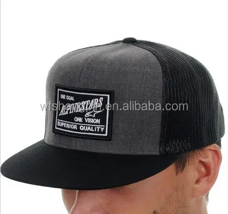 2017 New Style Custom Embroidery Patch Trucker Cap Flat Custom Embroidery Patch Trucker Cap