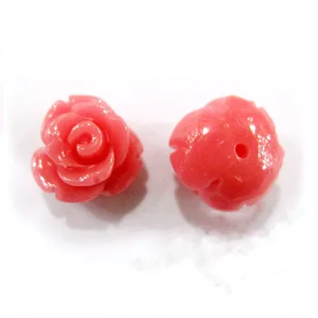 coral rose beads