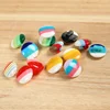 fancy round shank striped rainbow resin polyester button for baby sweaters