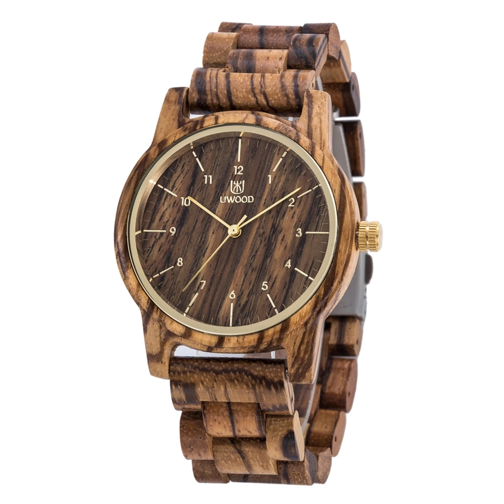 

Fashion Japan Quartz Uwood UW1007 Wood Watch Custom, 3 colors for choose