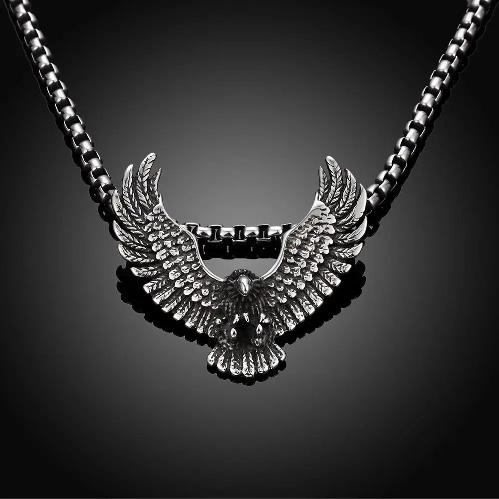 

Tryme Opening Wing Eagle Charm Titanium 316L Stainless Steel Pendants Necklaces Men Women Punk Style Pendant Necklace Wholesale, N/a