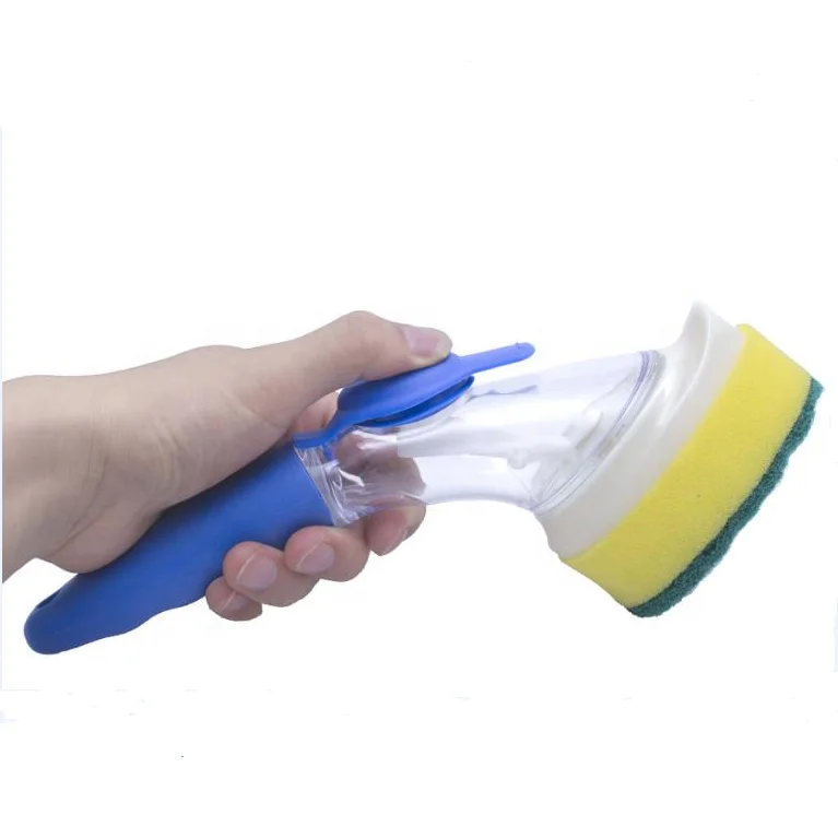 

High quality TPR hand soap dispensing kitchen dish plastic wash cleaner brush with instead head