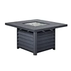 Aluminum Slat Table Top Rattan Fireplace Garden Outdoor Fire Pit Wicker Furniture
