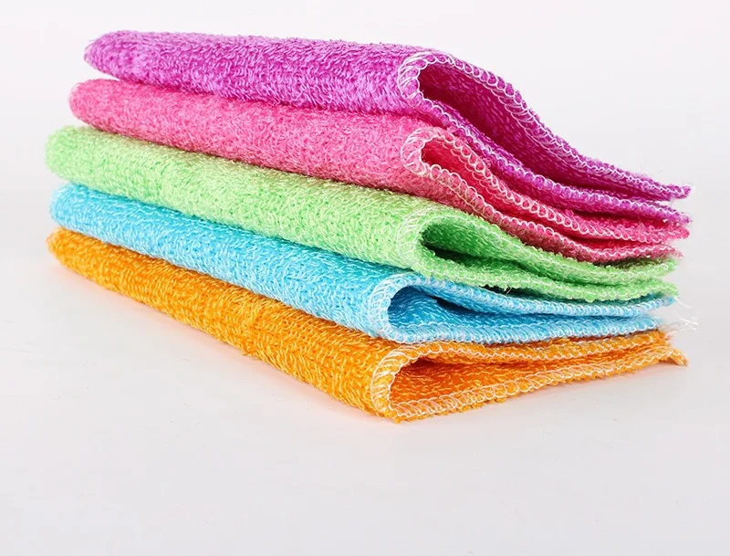 Bamboo Fiber Dish Cloth Scouring Pad Antibacterial Bamboo Fiber