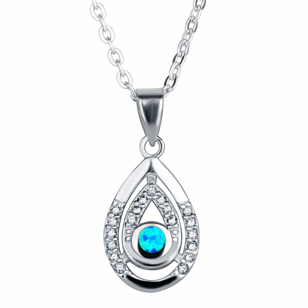 

Sterling Silver Opal Pendant Necklace Women, Customized