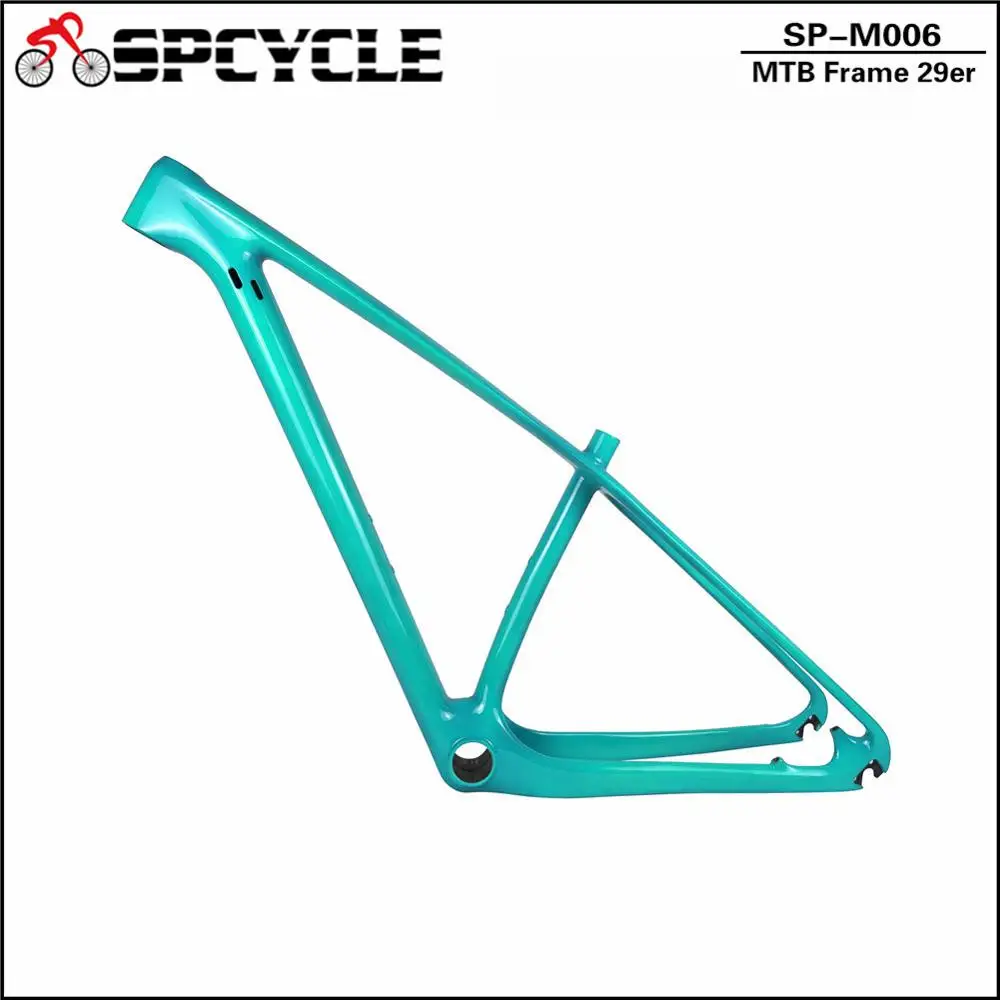 

Spcycle 27.5er 29er MTB Frame Mountain Bicycle Bike Carbon Frames QR 135*9mm and Thru axle 142*12mm Compatible, Celeste