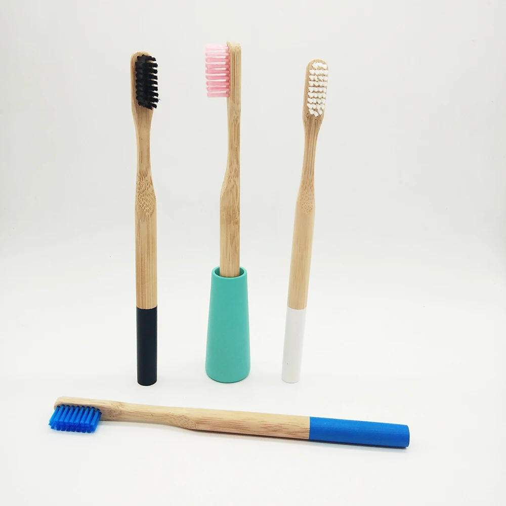 

Wanuocraft Organic Eco Friendly Colorful Ends Bamboo Toothbrushes With Medium Biodegradable Nylon Bristles, Any color