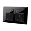 led click design crystal black uk standard 13amp double ac switched socket