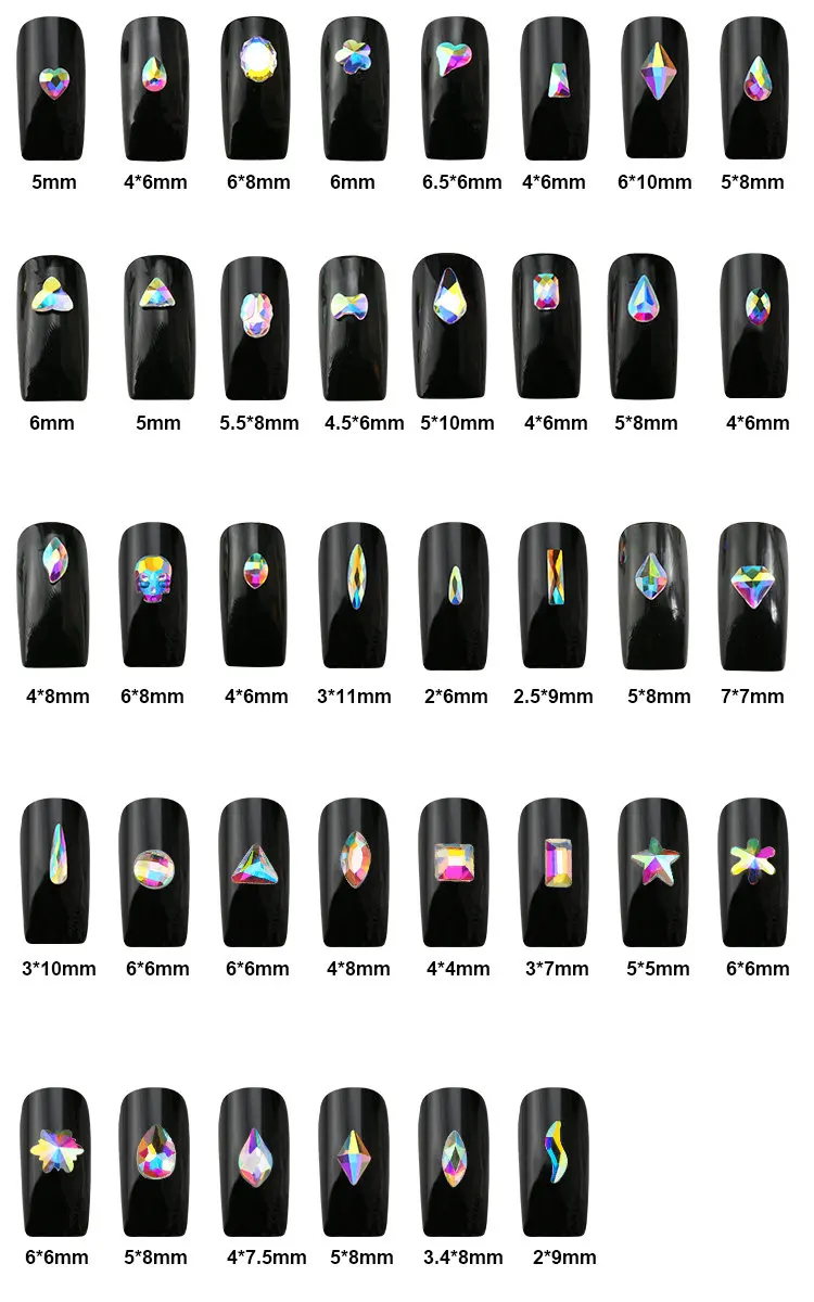 Supplier Crystal Ab Decorative Diamond Gold Base Design Faces Nails Art ...