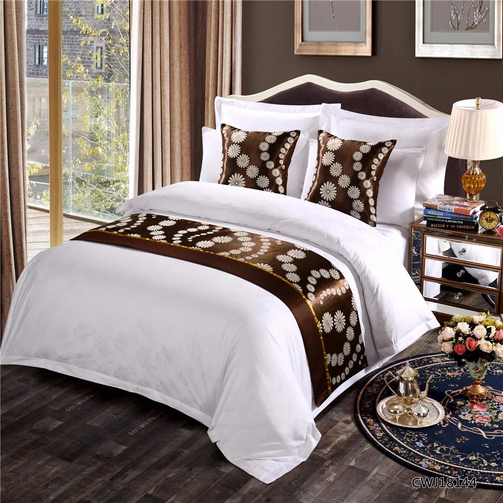 2018 Luxury Hotel Decorative Bed Runner Bed Scarf Hotel King Size Bed runner And Cushion cover