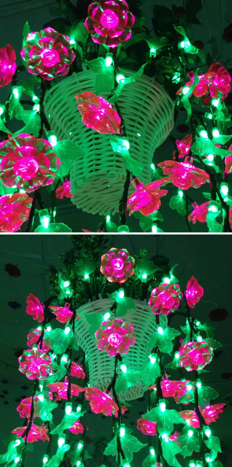 Xmas string of flowers artificial decorative lights