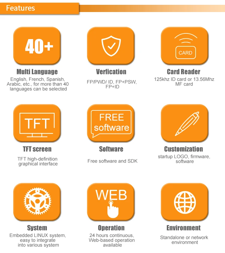 Free software and SDK, Touch Screen Facial Recognition and Biometric time attendance system
