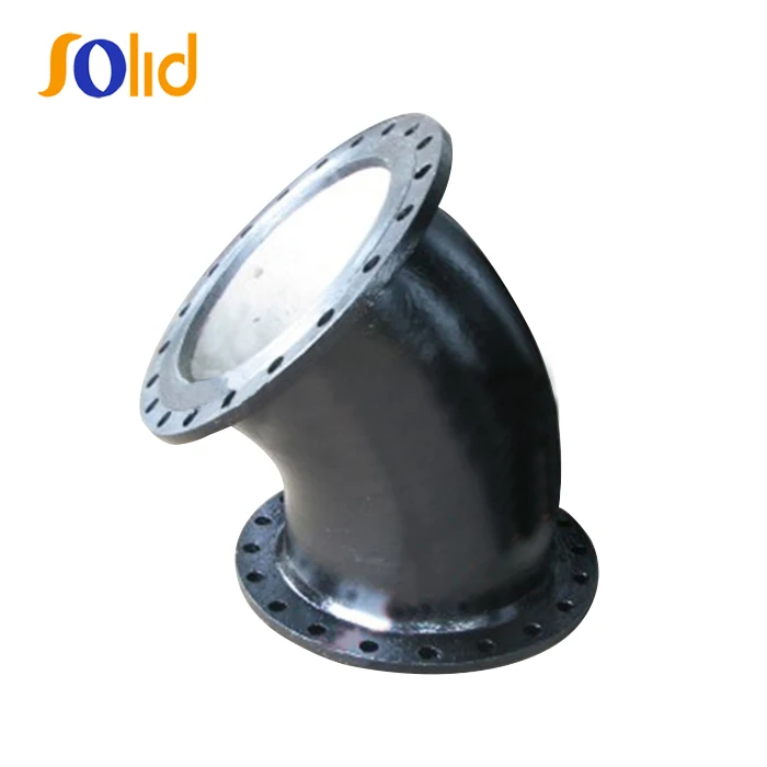 Hot product Ductile iron fittings Double flange 45 degree elbow