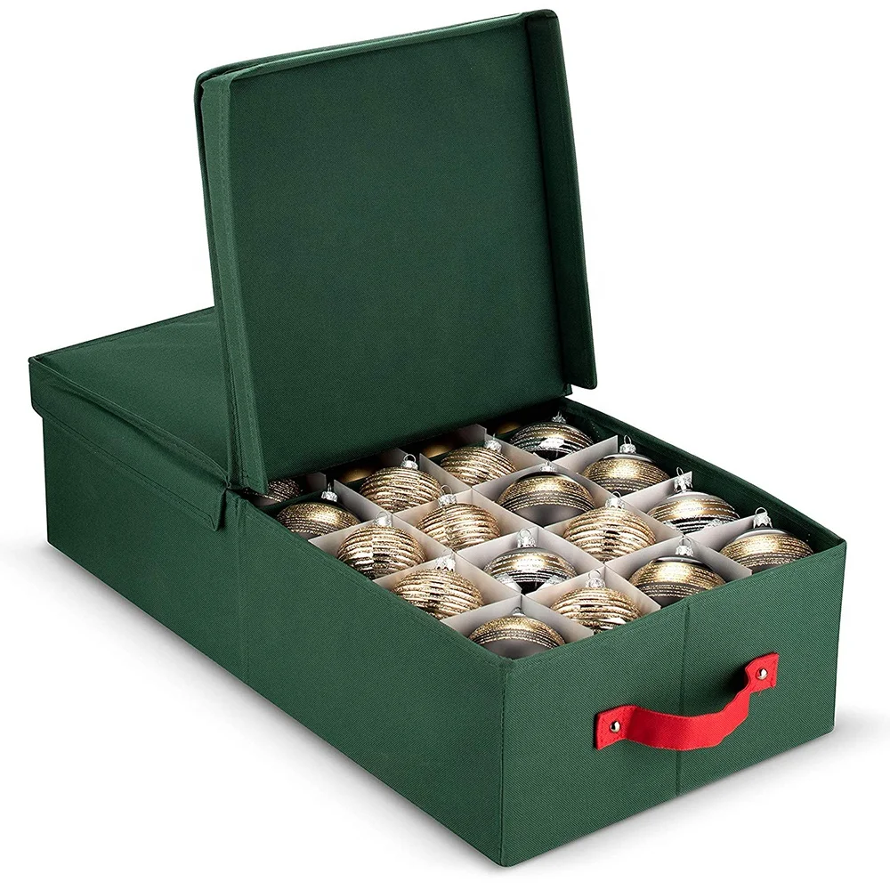 

Holiday Ornament Balls Organizer Christmas Light Storage Box, Customized