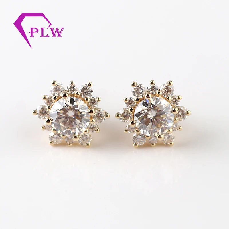 New Arrival 2019 Latest Design 14k Yellow Gold Moissanite Diamond