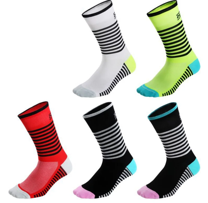 

neon color cycling compression sports crew socks mens women wholesale