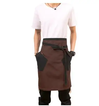 

High quality colorful cotton short cooking half apron for woman man