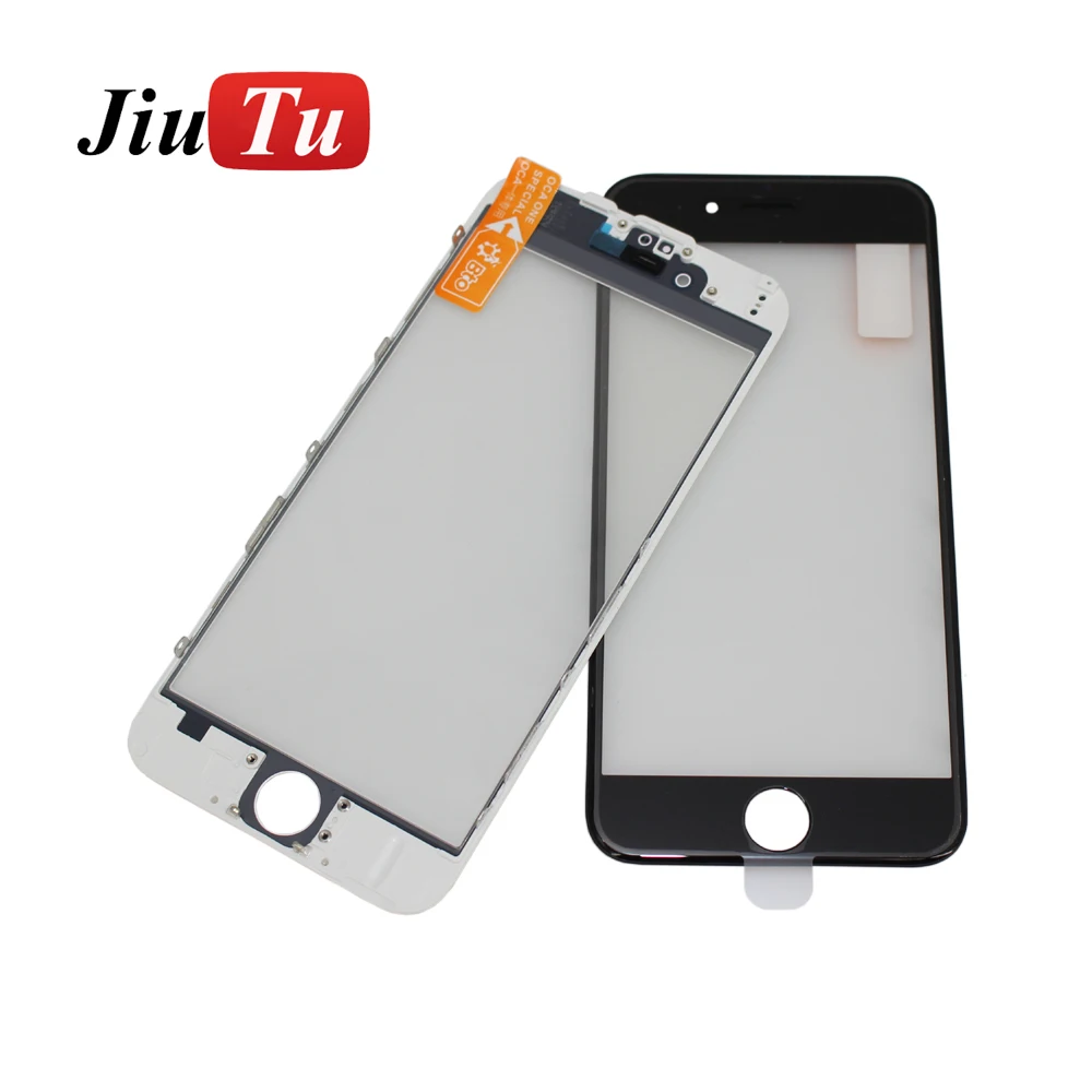 

Cold Press Front Glass+Frame+OCA For iPhone 6 6S Plus Outer Glass with Bezel Frame with OCA LCD Repair Part OEM, White/black