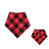 Wholesale Personalized Cotton Red Buffalo Plaid Baby Bandana Bibs