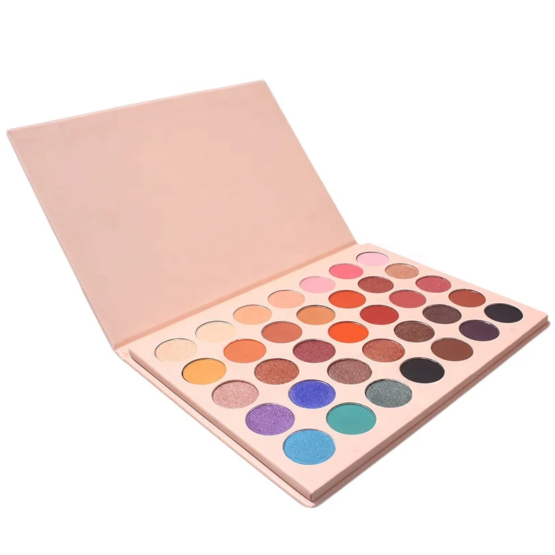 

35 Round Eyeshadow Palette Private Label High Pigment Custom Logo, Multi-colored
