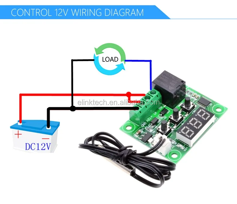 W1209 Digital LED DC 12V Temp Temperature Heat Cool Control Switch Module WY Gw 