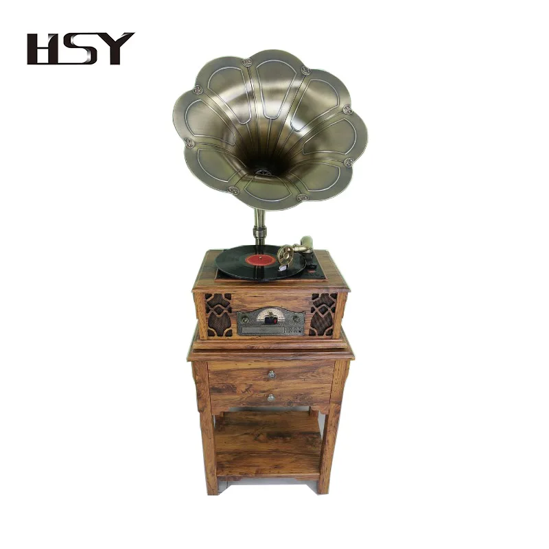 
Best quality Retro Wood Bluetooth Turntable Phonograph with USB 