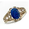 Yellow Gold Plated Lapis Lazuli Wedding Ring free samples welcome