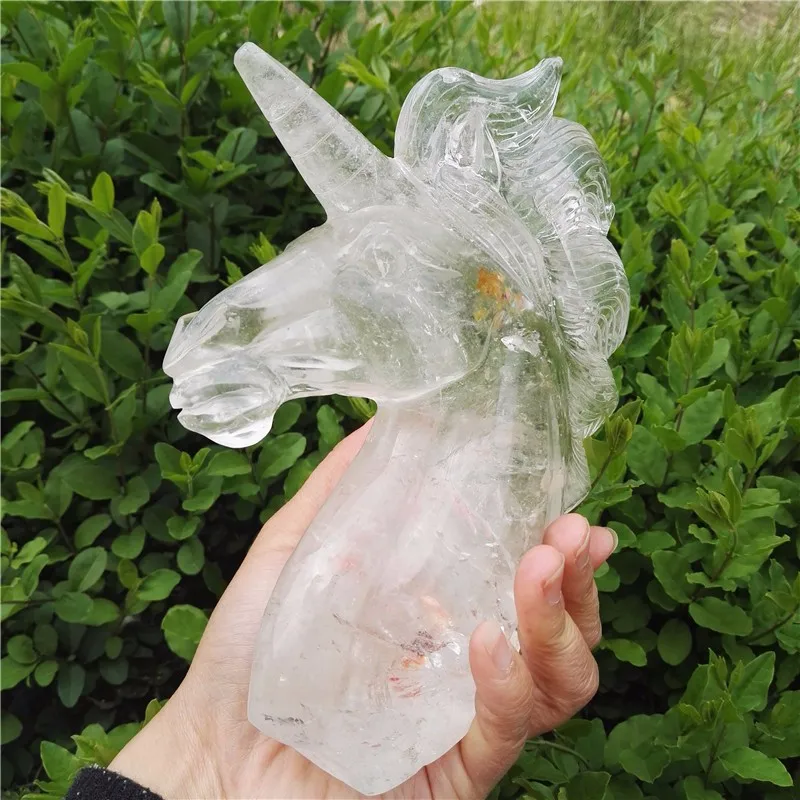 crystal unicorn statue