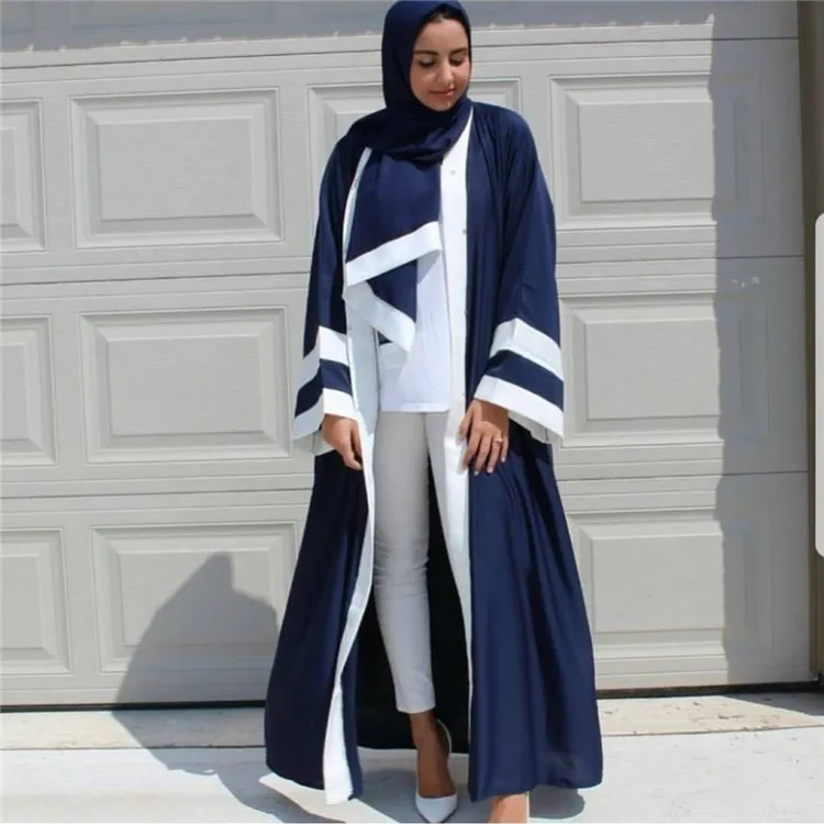 

Wholesale New Design Dubai Muslim Clothing Islamic Clothing Modest Open Abaya Islamic Wear, Black,navy,cream,pink