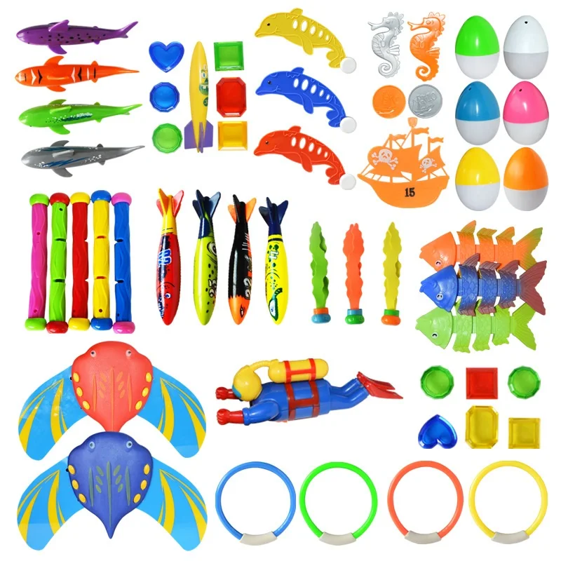 

Underwater Swimming Pool Toys Diving Ring Diving Torpedo Diving Sea Grass, As pictures show
