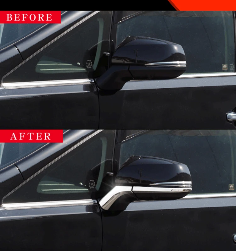 High Quality Car Exterior Decoration Accessories Abs Chrome Rearview