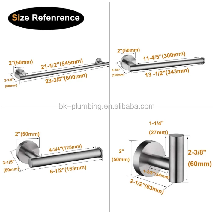 4piece Set Brushed Nickel Bathroom Hardware Set Sus304 Stainless Steel