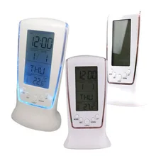 Modern Unique phone Calendar Thermometer Backlight LED Screen Digital Alarm Clock Desktop Clock PTSP