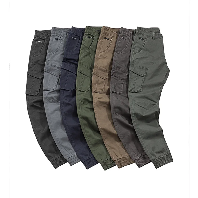 New Coming Autumn Multicolored Multi Pockets Washed Jogger Fashion