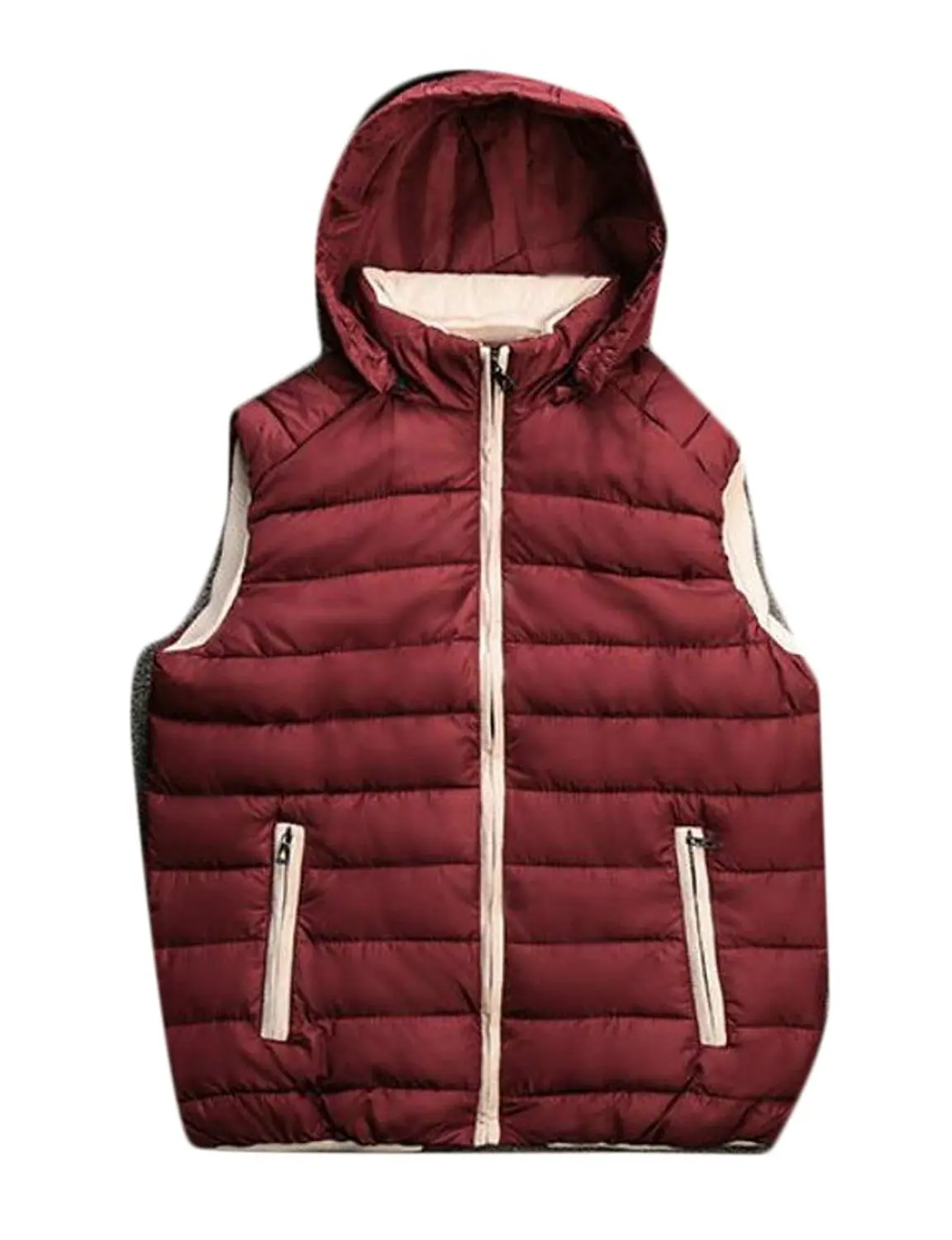 Jaycargogo Mens Classic Sleeveless Stand Collar Quilted Puffer Down ...