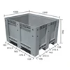 HDPE heavy duty storage solid stacking plastic pallet box 1200*1000