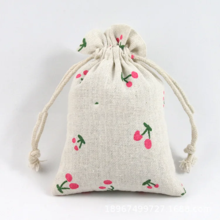 

Amazon hot sale nice price Small Quantity Cheap Price Chinese Style Printed Cotton Drawstring Bags Pouch