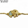 Wholesales white fire opal gold elephant bracelet for fashion girl