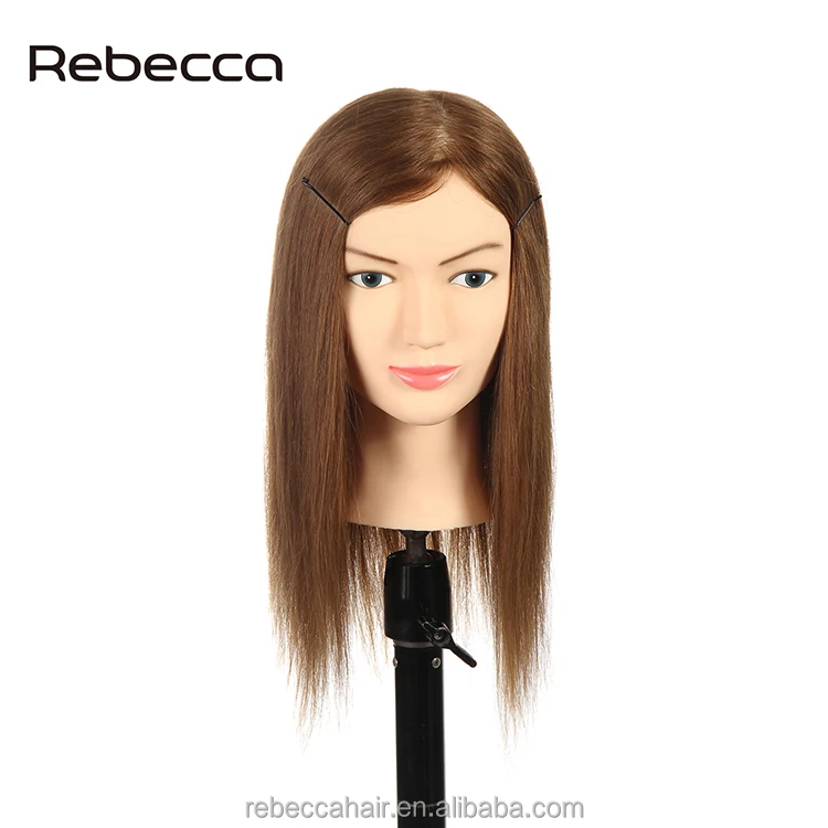 

Rebecca high quality female training mannequin head with 100% Indian hair for haircut training