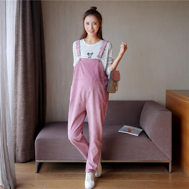 pink maternity overalls