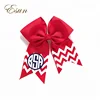 Red Glitter ribbon layered Large cheer bow with zebra print ribbon