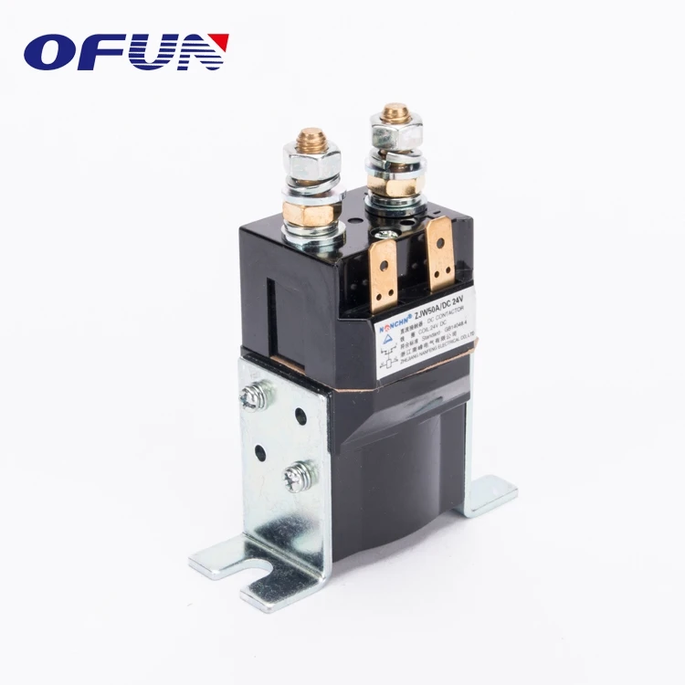 OFUN Zhejiang Yueqing Normal Open 12V DC Contactor 24V SW80 ZJW50A