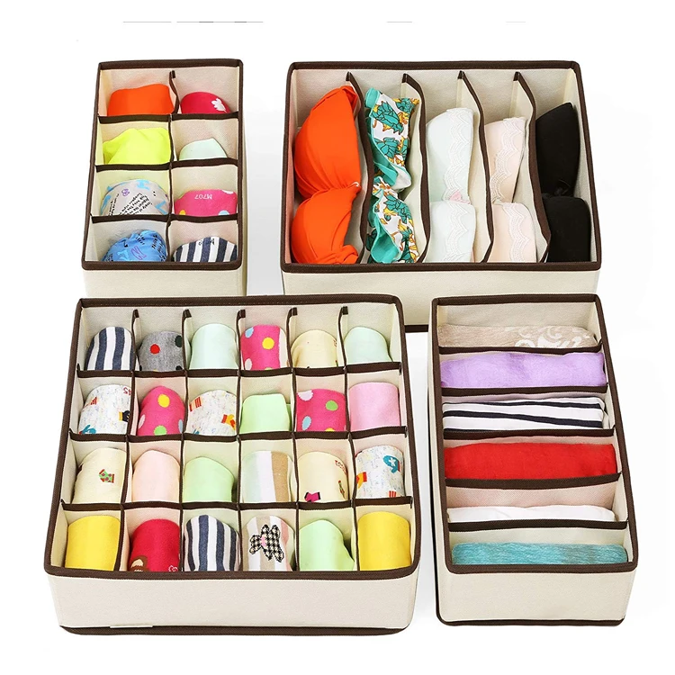 

Customized Desgin Closet Underwear Organizer Drawer Divider for Bras Panties Socks Ties fabric pants storage box, Customized color