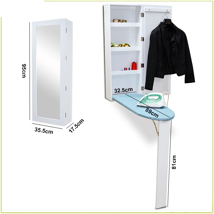 

White product made of MDF in the living room wall mounted folding cabinet