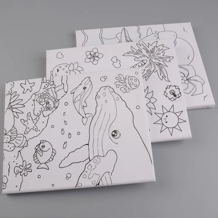 Kids Canvas Painting Kit Pre Printed Canvas To Paint Buy Pre Printed