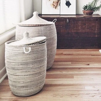 buy wicker storage baskets with lids