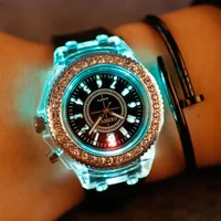 

Fashion casual silicone strap watch LED light watch unisex