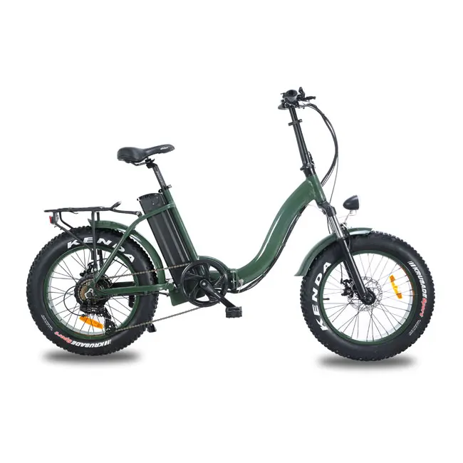 

2019 hot seller CE long range 500w beach cruiser foldable ebike green power folding fat tire electric bike