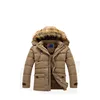 Fashion men warm duck down filled winter date chable hood down jacket with real wolf fur